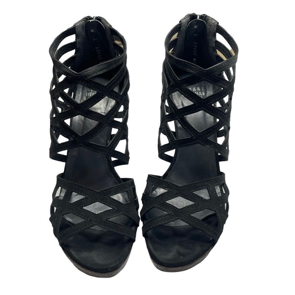 Stuart Weitzman Black Platform Strappy Sandals!!